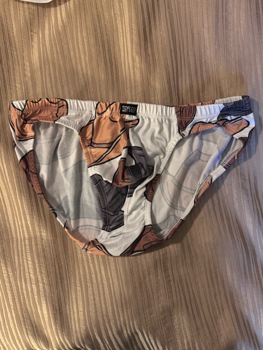 Torzo (Mexican) Men's Patterned Briefs in Brown, White, and Black